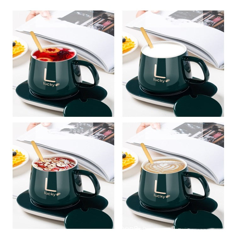 Ceramic Coffee Cup With Automatic Heating Pad