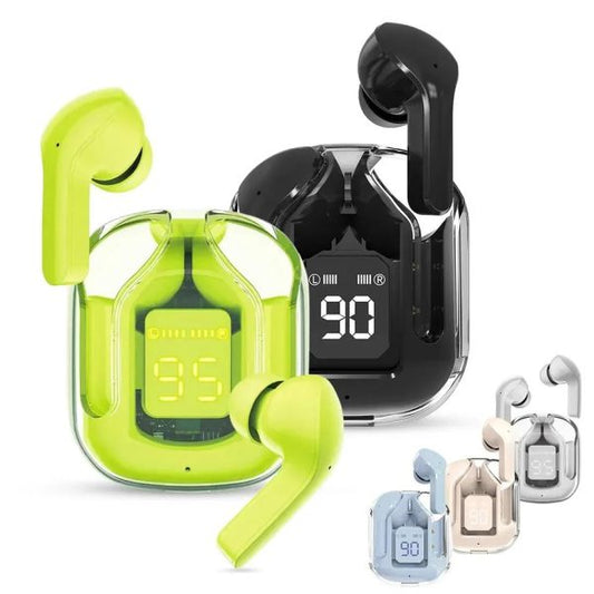 Air31 Wireless Bluetooth Headset Transparent Design With LED Digital Display.