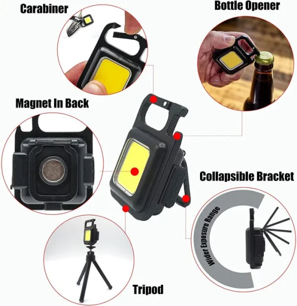 Cob Rechargeable Portable Keychain Light