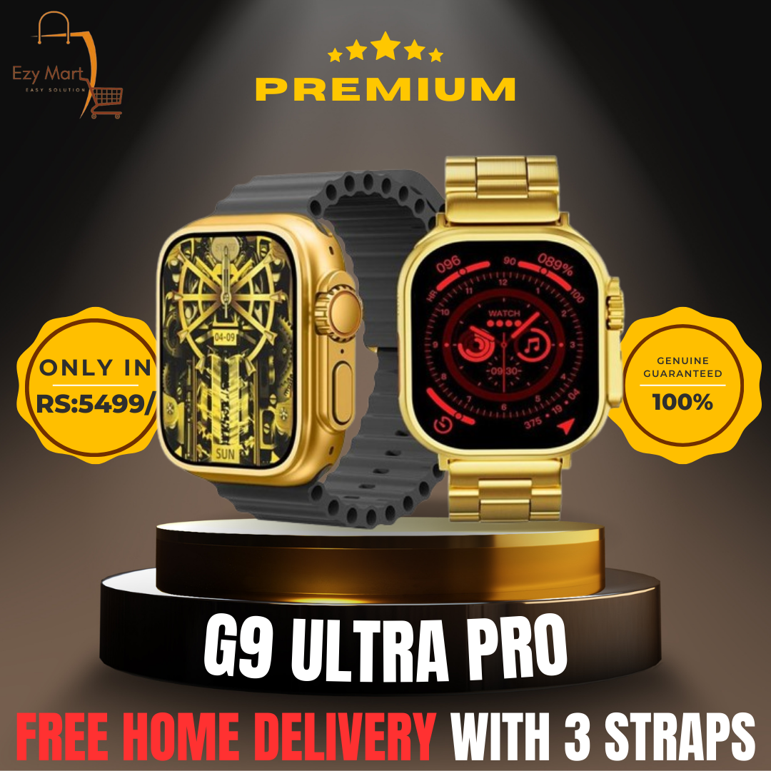 G9 Ultra Pro Series 8 Smart Watch Fendior American Gold Edition With 3 Extra Strap | Always On Display