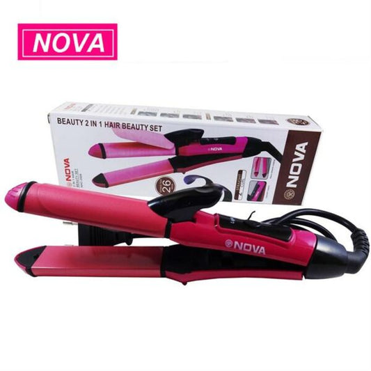 Nova 2 In 1 Heavy Duty Hair Straightener And Hair Curler