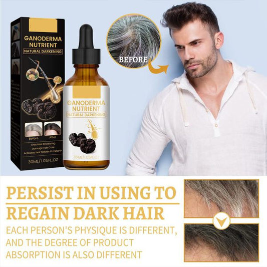 Anti-greying Hair Serum, Dark Serum For Hair, Organic Ganoderma, Inverted Essence For Grey Hair, Darkens Your Hair Naturally Without Damaging.