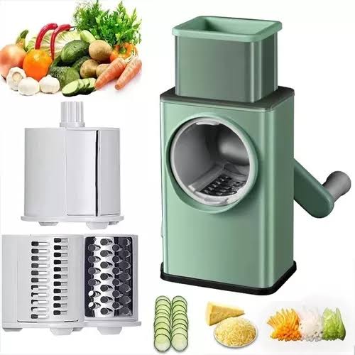 Multifunctional Storm Vegetable Cutter Manual Rotary Cheese Grater Shredder – Wider Hopper Round Mandolin Drum Slicer Cutter For Kitchen