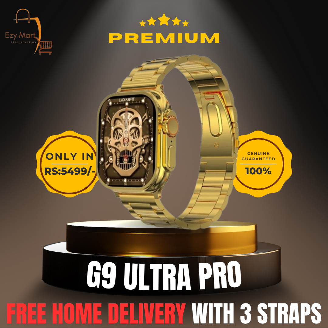 G9 Ultra Pro Series 8 Smart Watch Fendior American Gold Edition With 3 Extra Strap | Always On Display