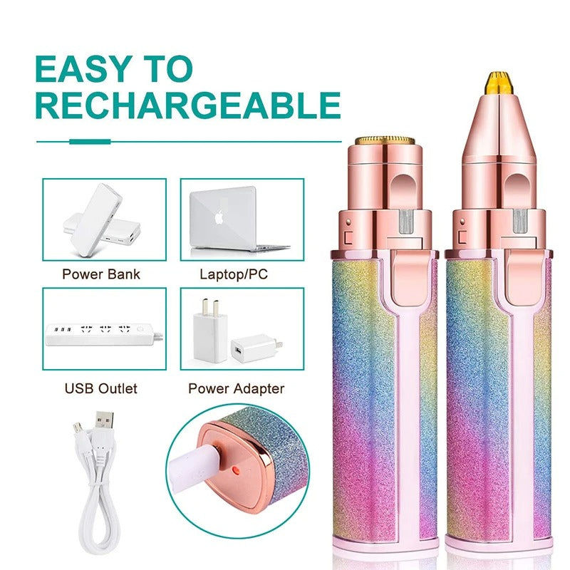 2 in 1 ELECTRIC RECHARGEABLE EYEBROW TRIMMER